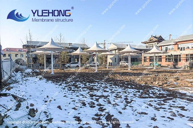 Structure membrane paysagère pour un site touristique dans la province du Shanxi