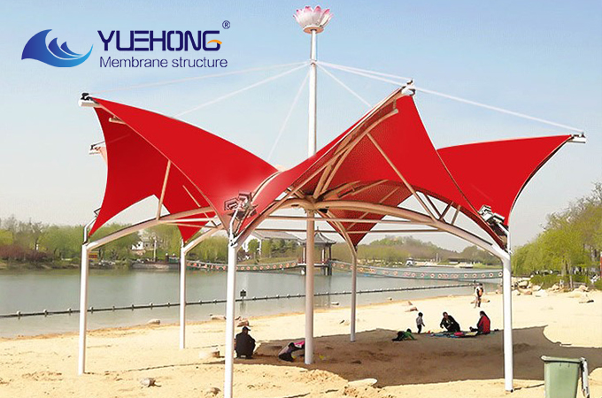 Pérgola em membrana para paisagismo