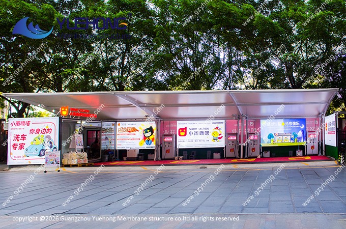 Membrane Structure Car Wash Canopy Video